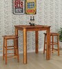 Mosaic Sheesham Wood Bar Table Set in Rustic Teak Finish