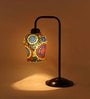 Mosiac Multicolour Glass Shade Study Lamp With Black Base