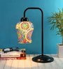 Mosiac Multicolour Glass Shade Study Lamp With Black Base