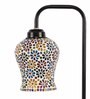Mosiac Multicolour Glass Shade Study Lamp With Black Base