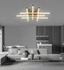 Mosica 85cm Smart LED Chandelier, Interlocking Geometric Rings, Height Adjustable Ceiling Light, Google Alexa Compatible, 3 Light Modes, Luxury Pendant Light for Living Room Bedroom Hall