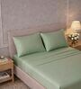 Moss 400TC  Solid Embroidery Superking Bedsheet with 2 Pillow Covers