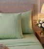 Moss 400TC  Solid Embroidery Superking Bedsheet with 2 Pillow Covers