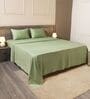 Moss 400TC  Solid Embroidery Superking Bedsheet with 2 Pillow Covers