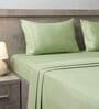 Moss 400TC  Solid Embroidery Superking Bedsheet with 2 Pillow Covers