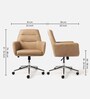 Mosto Leatherette Guest Chair In Tan  Colour