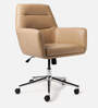 Mosto Leatherette Guest Chair In Tan  Colour