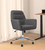 Mosto Leatherette Guest Chair In Dark Grey Colour