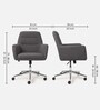 Mosto Leatherette Guest Chair In Dark Grey Colour