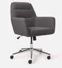 Mosto Leatherette Guest Chair In Dark Grey Colour