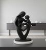 Mother Baby Black Heart Showpiece With White Marble Base