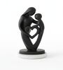 Mother Baby Black Heart Showpiece With White Marble Base