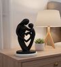 Mother Baby Black Heart Showpiece With White Marble Base