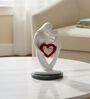 Mother Baby Red Heart Showpiece With Green Marble Base