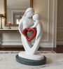 Mother Baby Red Heart Showpiece With Green Marble Base