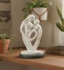 Mother Baby White Heart Showpiece With Green Marble Base