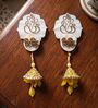 Mother Of Pearl Ganesha Riddhi Siddhi Hangings With Yellow Latkans