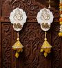 Mother Of Pearl Ganesha Riddhi Siddhi Hangings With Yellow Latkans