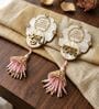 Mother Of Pearl Gaytri Mantra Shubh Labh Hangings With Pink Latkans
