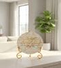 Mother Of Pearl Namokar Mantra Showpiece With Metal Stand