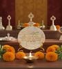 Mother Of Pearl Namokar Mantra Showpiece With Metal Stand