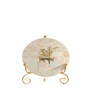 Mother Of Pearl Om Namah Shivay Showpiece With Metal Stand
