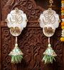 Mother Of Pearl Om Riddhi Siddhi Hangings With Green Latkans