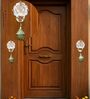 Mother Of Pearl Om Shubh Labh Hangings With Green Latkans