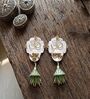 Mother Of Pearl Om Shubh Labh Hangings With Green Latkans