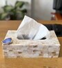 Mother of Pearl Blue Stone Tissue Box