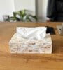 Mother of Pearl White Stone Tissue Box