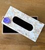 Mother of Pearl Purple Stone Tissue Box