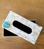 Mother of Pearl Green Stone Tissue Box