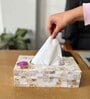 Mother of Pearl Pink Stone Tissue Box
