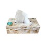 Mother of Pearl Green Stone Tissue Box