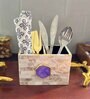Mother of Pearl Purple Stone Cutlery Holder