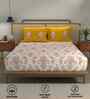 Motif Mustard Floral 144 Tc Cotton Double Bedsheet With 2 Pillow Covers
