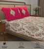 Motif Red Floral 144 Tc Cotton King Bedsheet With 2 Pillow Covers