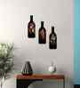 Set of 3  Bottle Shape Decorative Wooden Wall Hanging