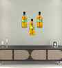 Set of 3  Bottle Shape Wooden Wall Hanging