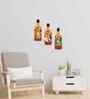 Set of 3  Bottle Shape Wooden Wall Hanging