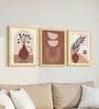 Terracotta Vase & Botanical Wall Art Framed Set of 3