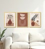 Terracotta Vase & Botanical Wall Art Framed Set of 3