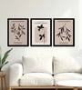 Botanical Leaf Silhouette Wall Art Framed Set of 3