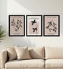 Botanical Leaf Silhouette Wall Art Framed Set of 3
