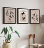 Botanical Leaf Silhouette Wall Art Framed Set of 3