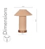 Moulins Small Beige Color Fabric Table Lamp With Brown Wood