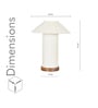 Moulins Small White Color Fabric Table Lamp With Brown Wood