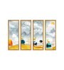 Mountain Jungle Multicolour Canvas Framed Landscape Art Panel Set of 4