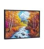 Mountain River Multicolour Synthetic Wood Framed Canvas Wall Painting